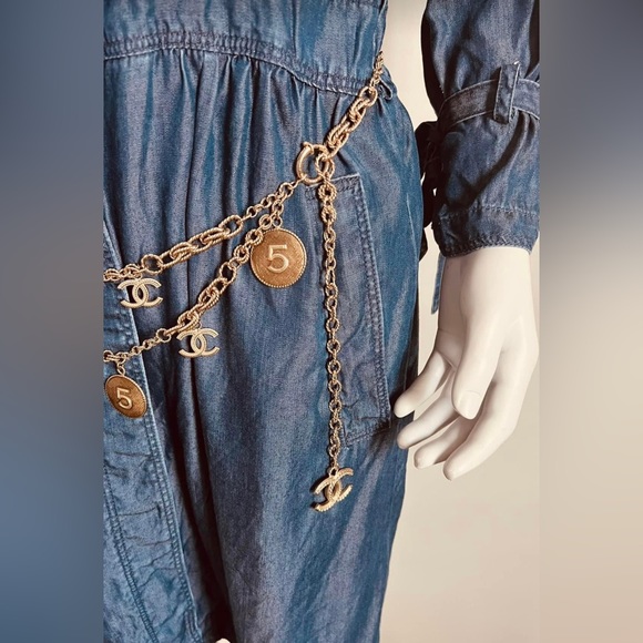 Authentic CHANEL B 13P No.5 CC Chain Belt/Necklace - Picture 3 of 16